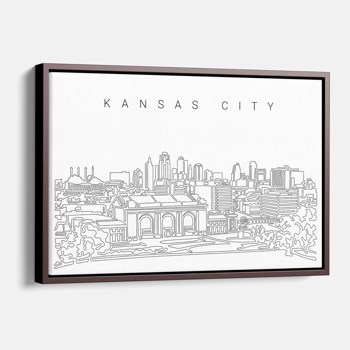 Framed Kansas City Canvas Print - Main - Light