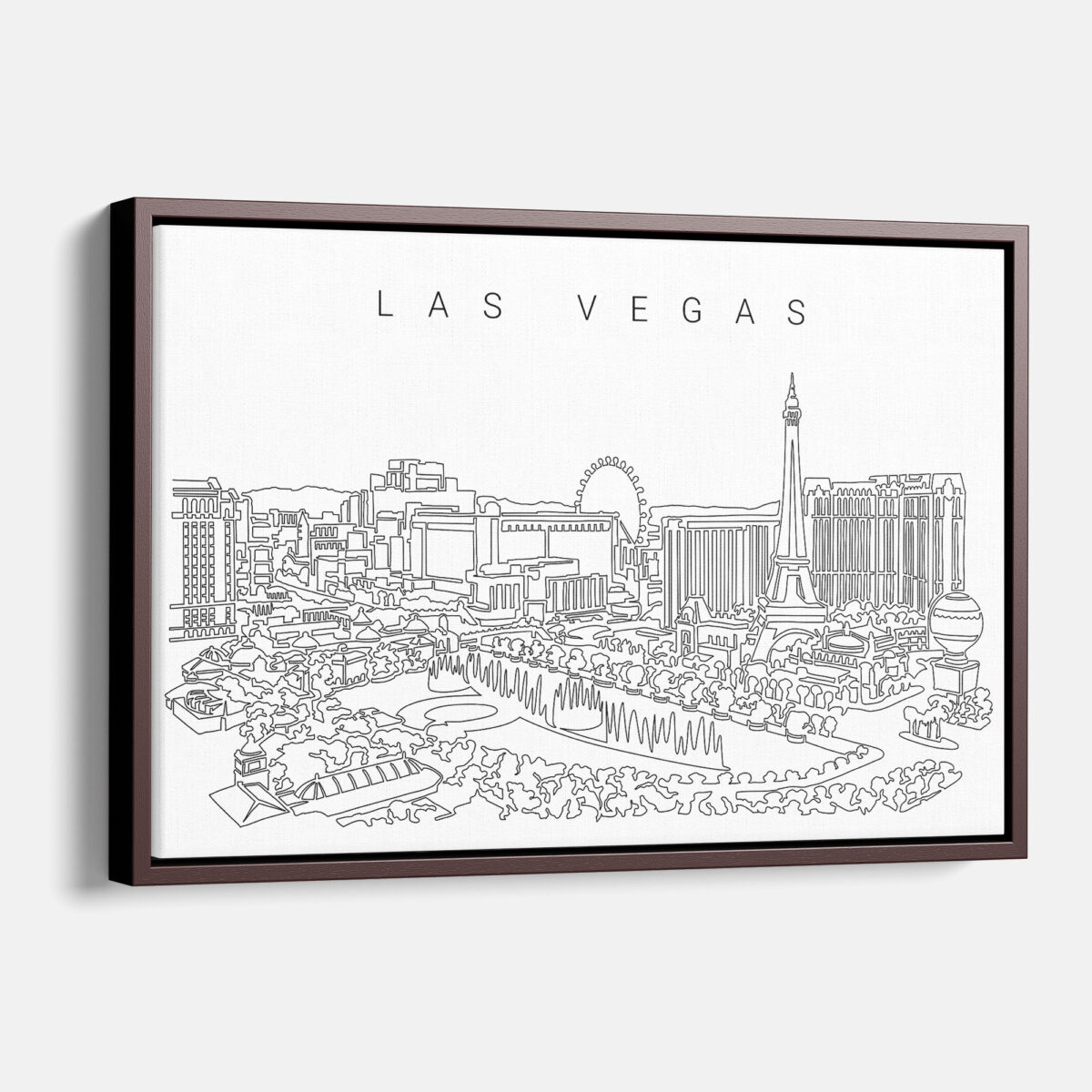 Framed Las Vegas Canvas Print - Main - Light