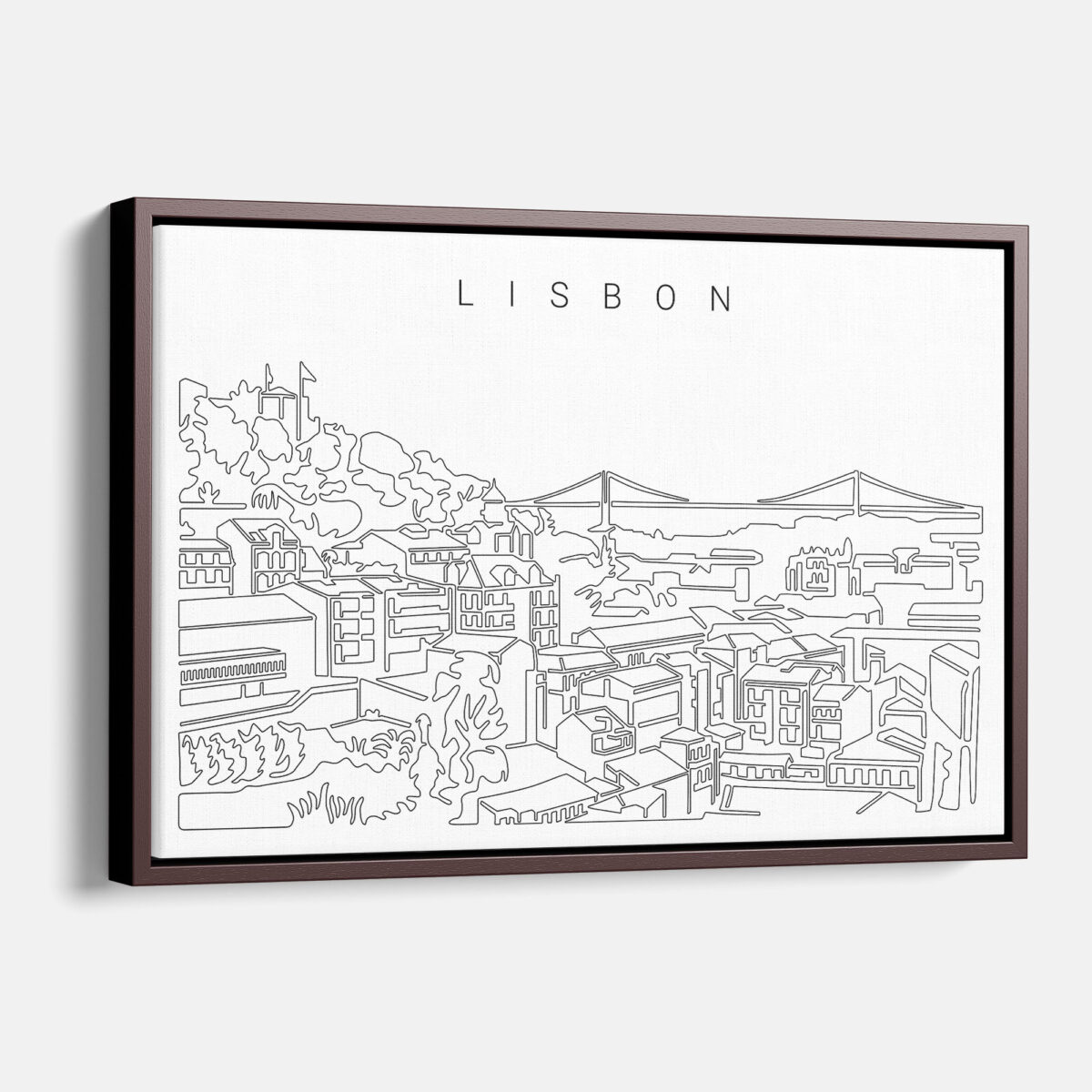Framed Lisbon Canvas Print - Main - Light