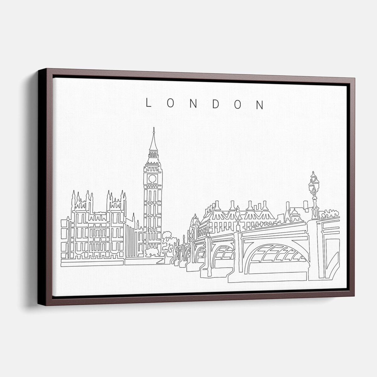 Framed London Big Ben Clock Tower Canvas Print - Main - Light