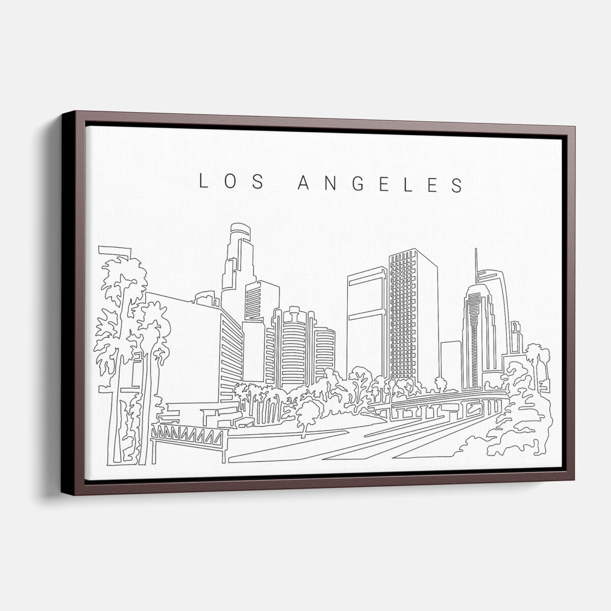 Framed Los Angeles Canvas Print - Main - Light