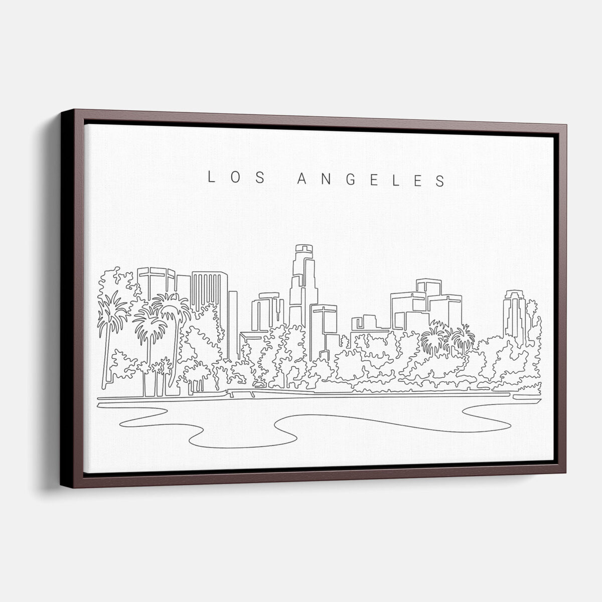 Framed Los Angeles Skyline Canvas Print - Main - Light