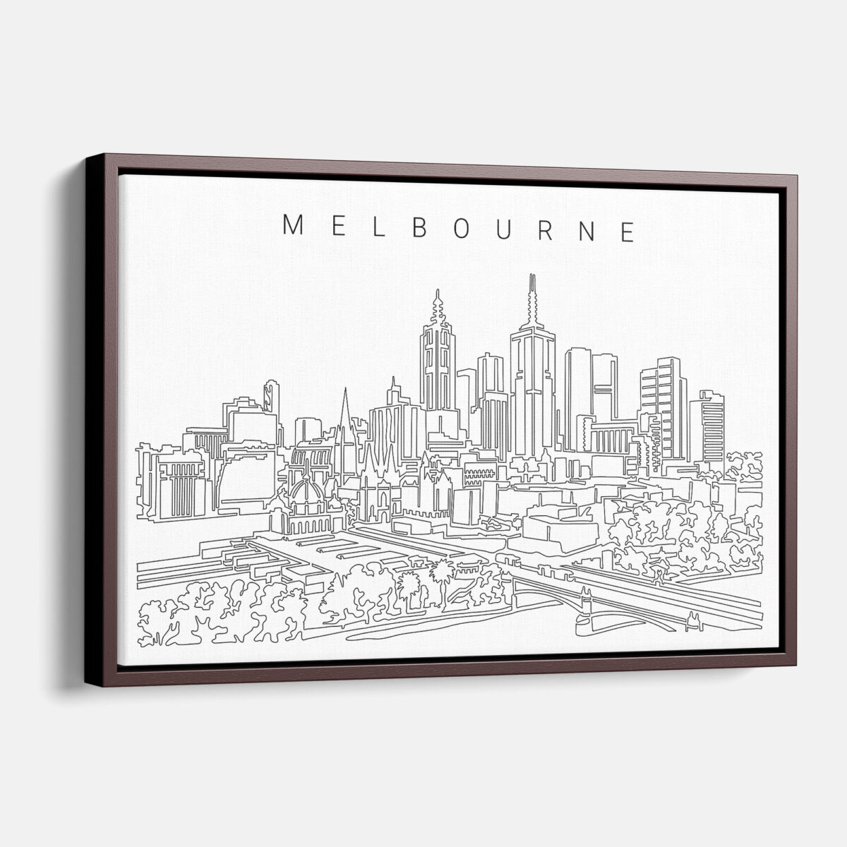 Framed Melbourne Canvas Print - Main - Light