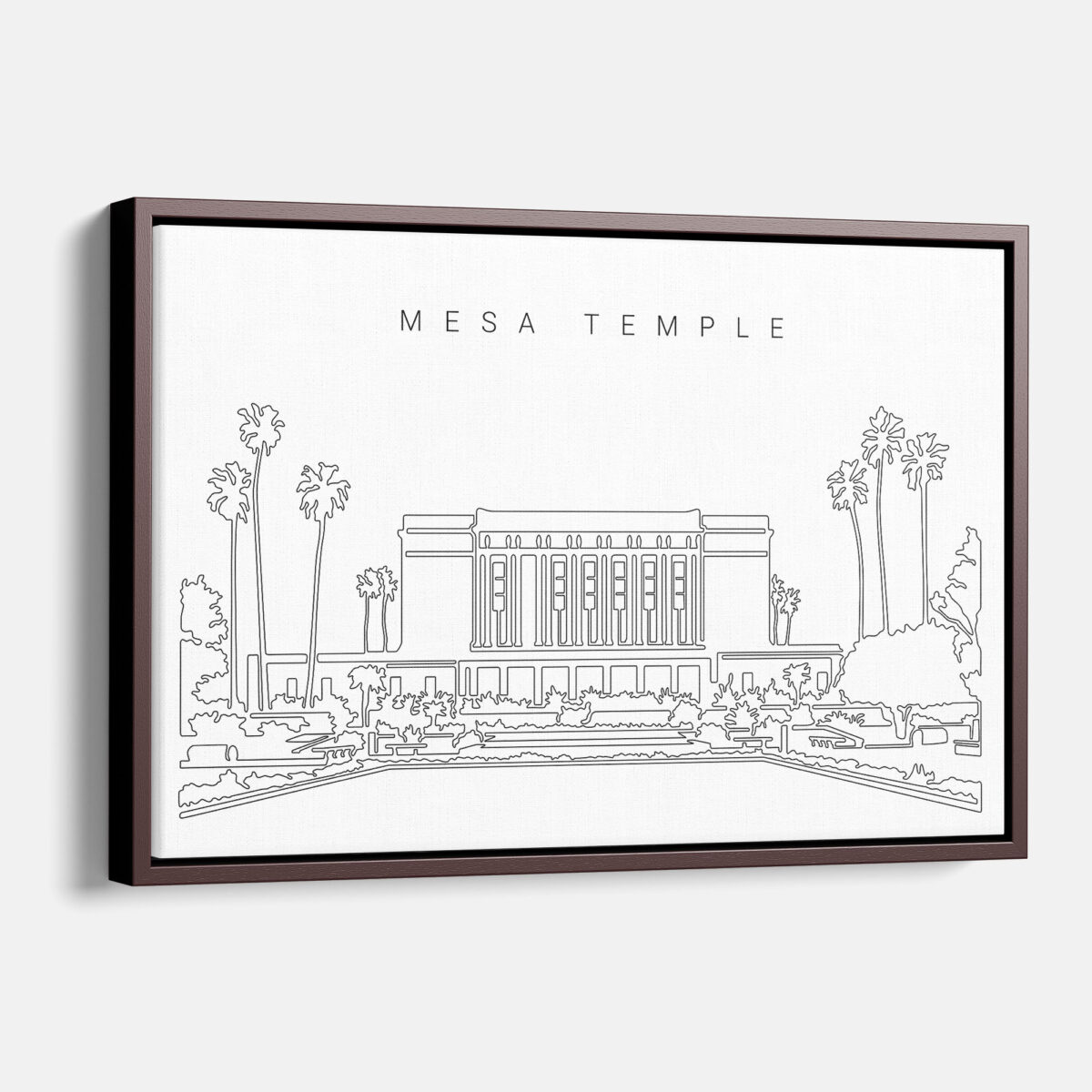 Framed Mesa Temple Canvas Print - Main - Light