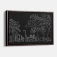 Framed Miami Skyline Canvas Print - Main - Dark