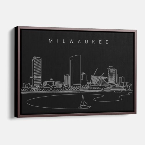 Framed Milwaukee Canvas Print - Main - Dark