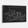 Framed Minneapolis Canvas Print - Main - Dark