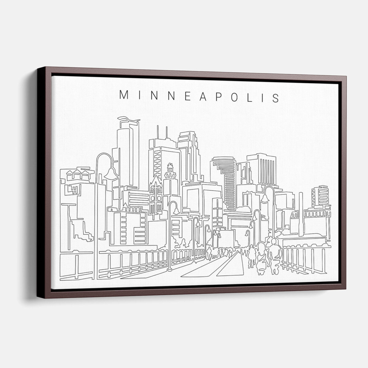 Framed Minneapolis Canvas Print - Main - Light