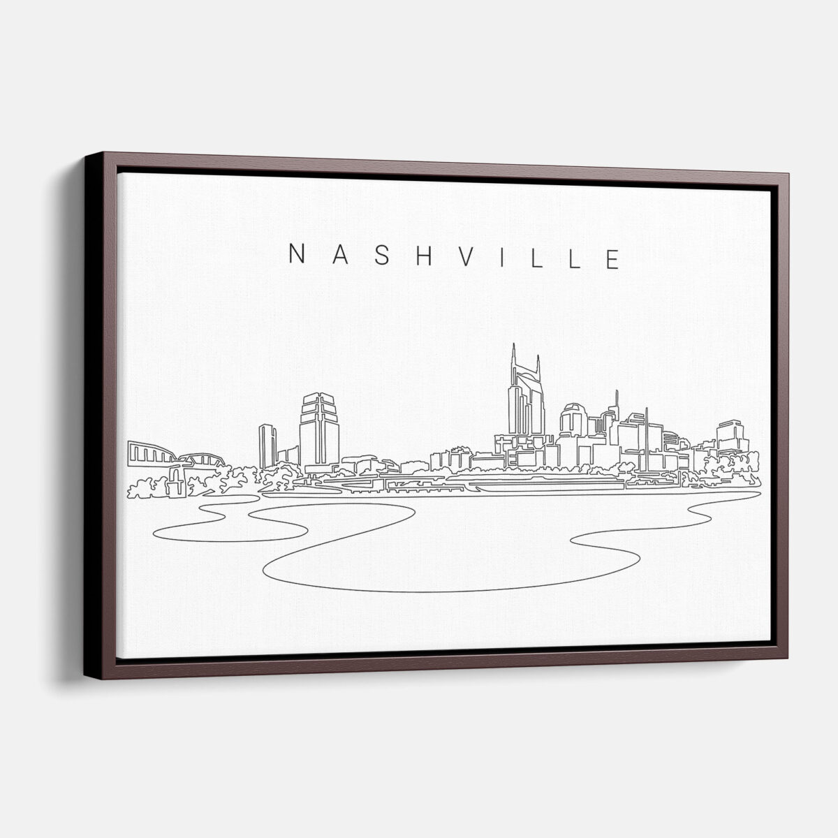 Framed Nashville Canvas Print - Main - Light