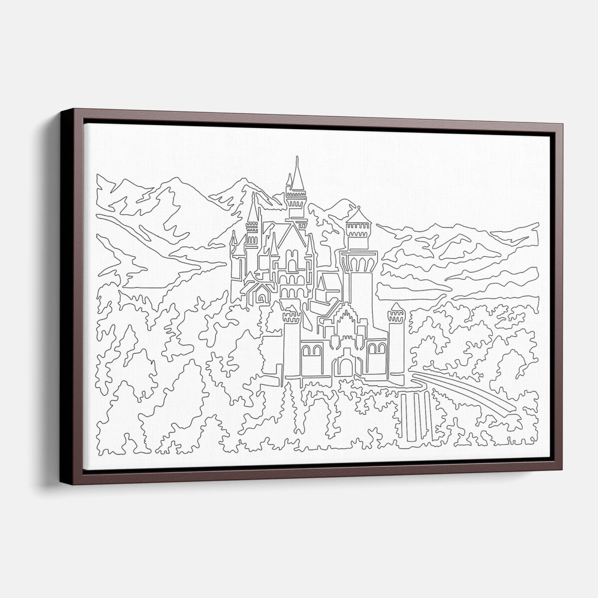 Framed Neuschwanstein Canvas Print - Main - Light