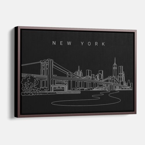Framed New York Canvas Print - Main - Dark