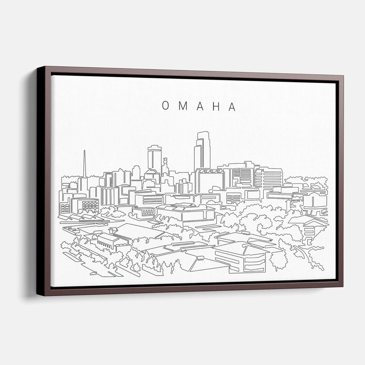Framed Omaha Canvas Print - Main - Light