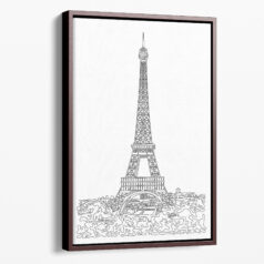 Framed Paris Eiffel Tower Canvas Print - Portrait - Main - Light