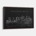 Framed Philadelphia Canvas Print - Main - Dark