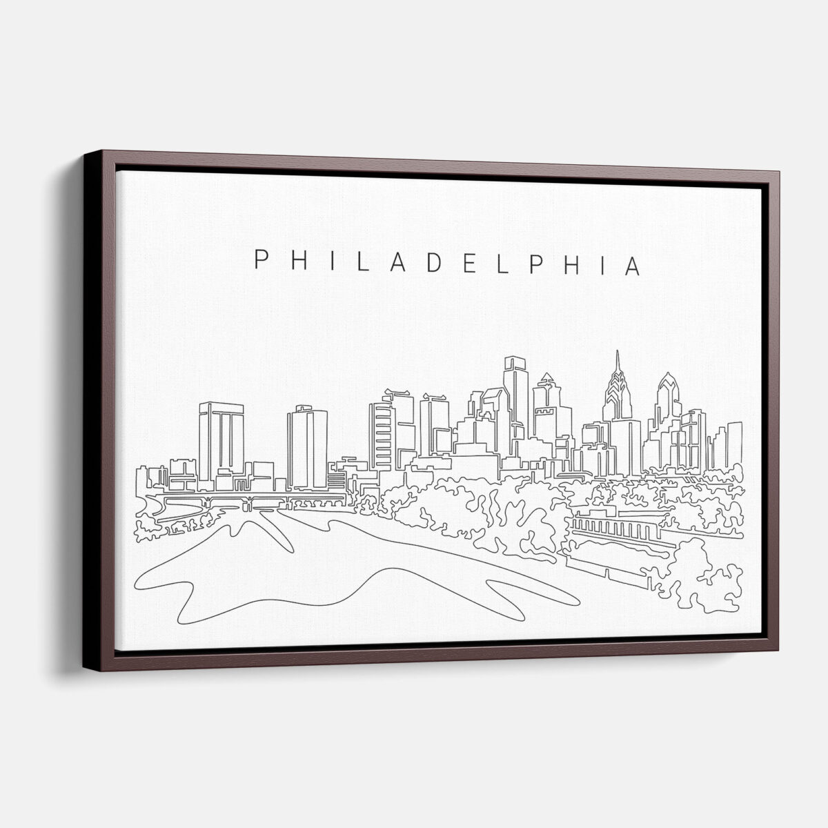 Framed Philadelphia Canvas Print - Main - Light