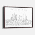 Framed Philadelphia Skyline Canvas Print - Main - Light