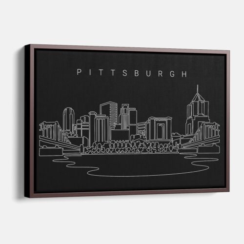 Framed Pittsburgh Canvas Print - Main - Dark 2