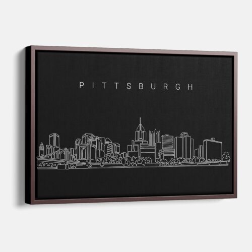 Framed Pittsburgh Canvas Print - Main - Dark