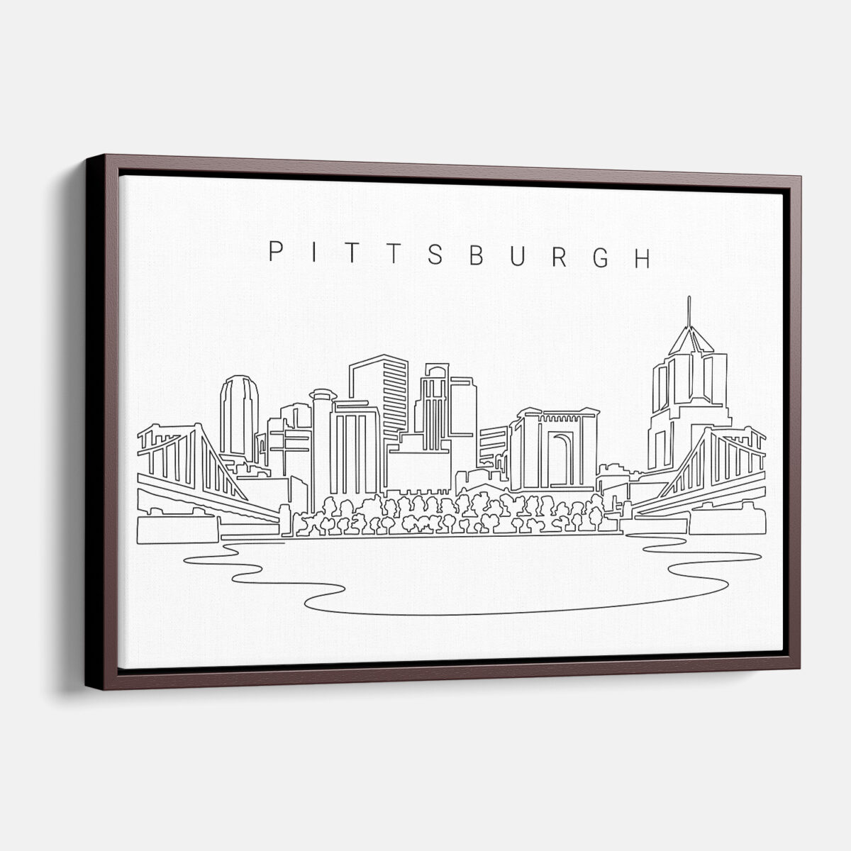Framed Pittsburgh Canvas Print - Main - Light