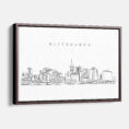 Framed Pittsburgh Skyline Canvas Print - Main - Light