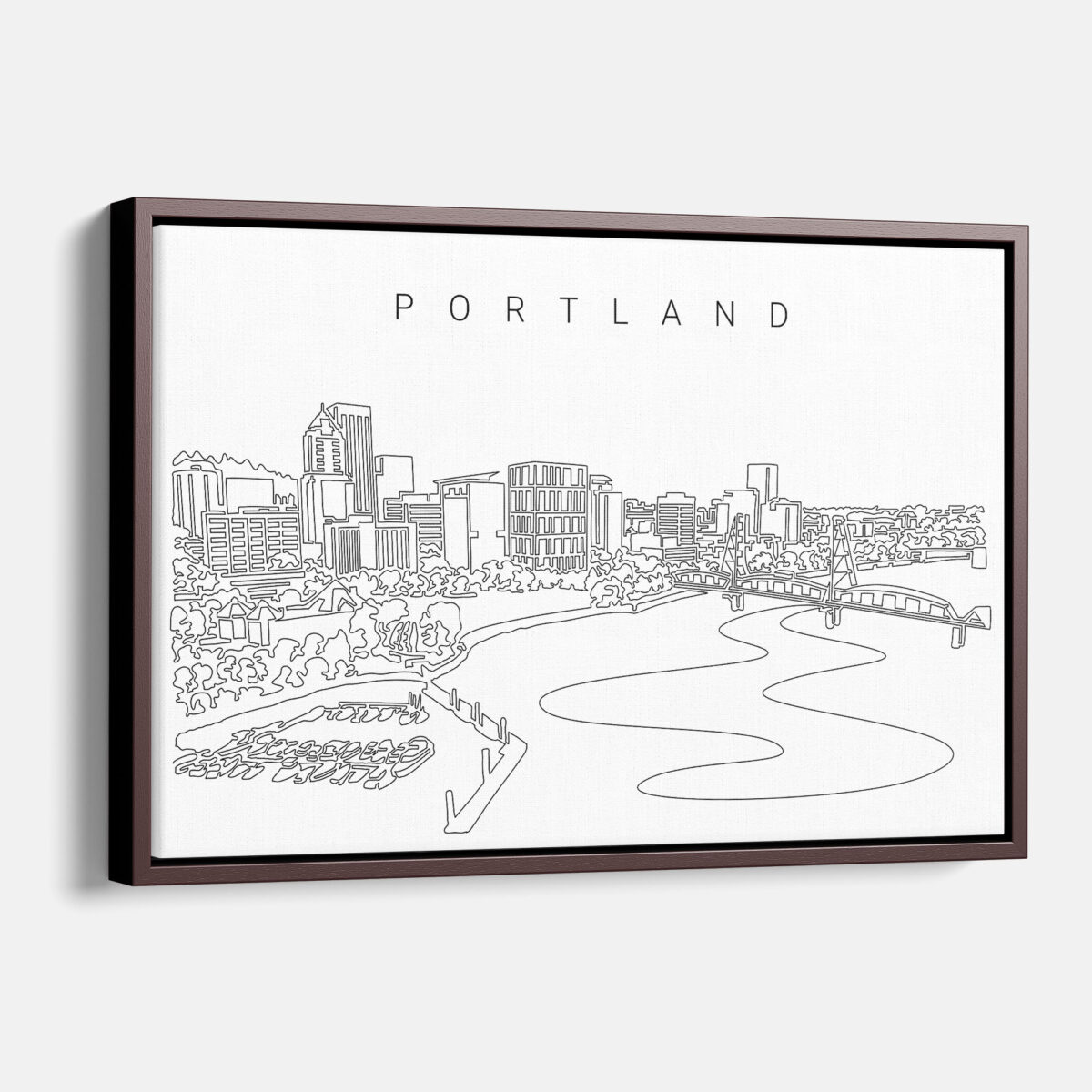 Framed Portland Oregon Canvas Print - Main - Light
