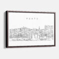 Framed Porto Skyline Canvas Print - Main - Light