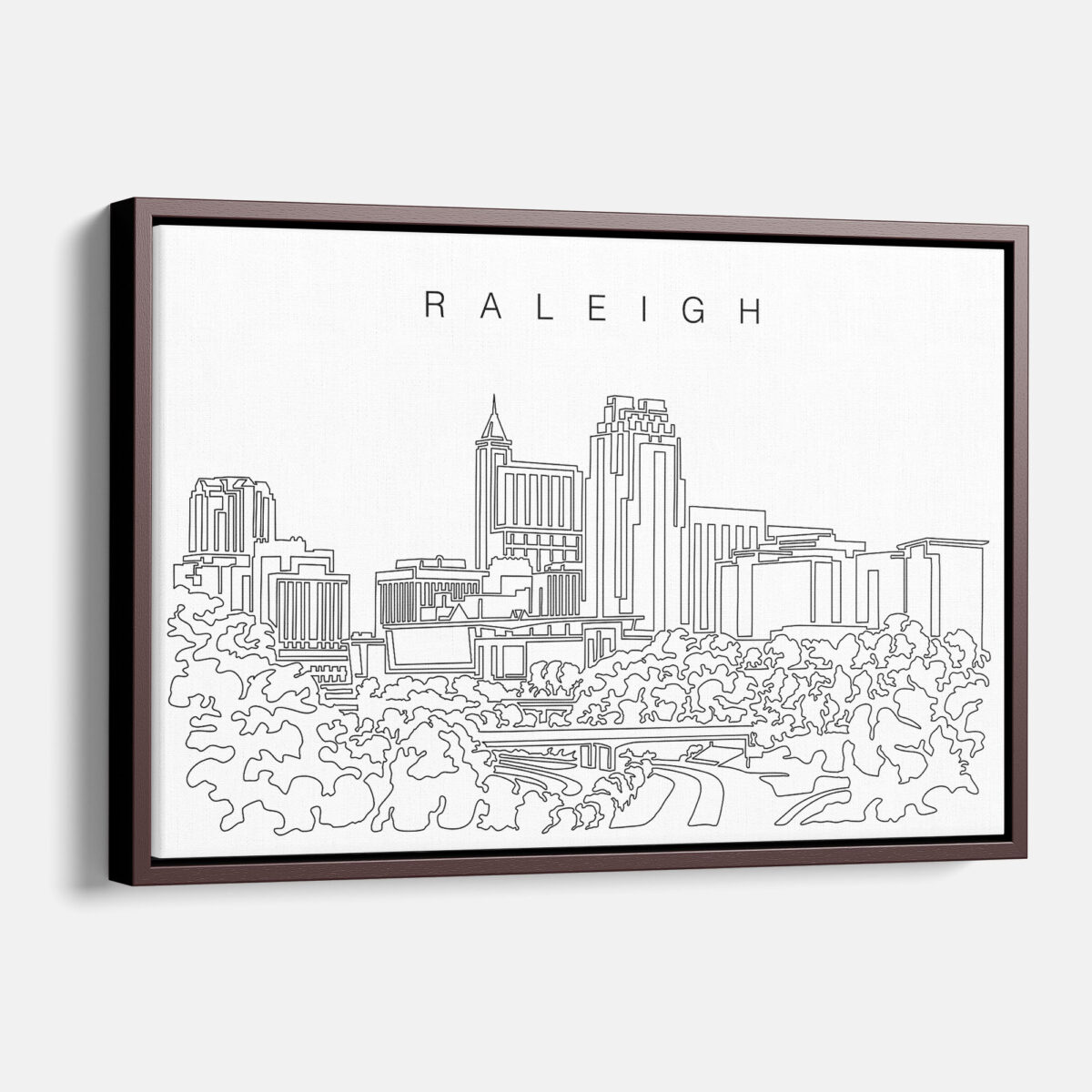 Framed Raleigh NC Canvas Print - Main - Light