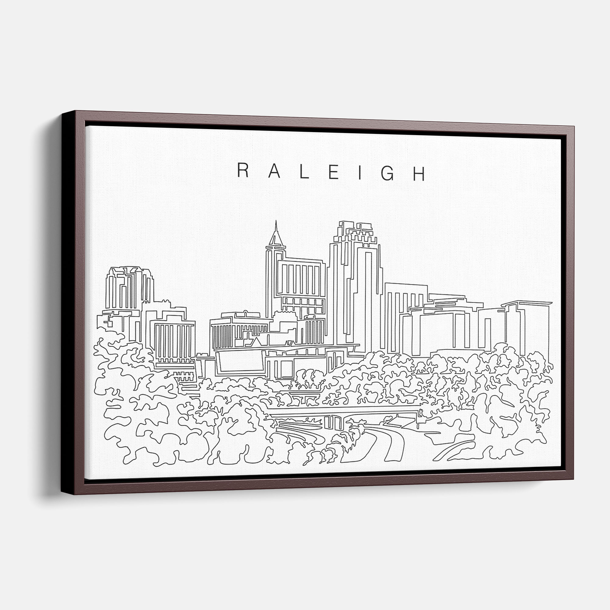 Raleigh Skyline Canvas Wall Art