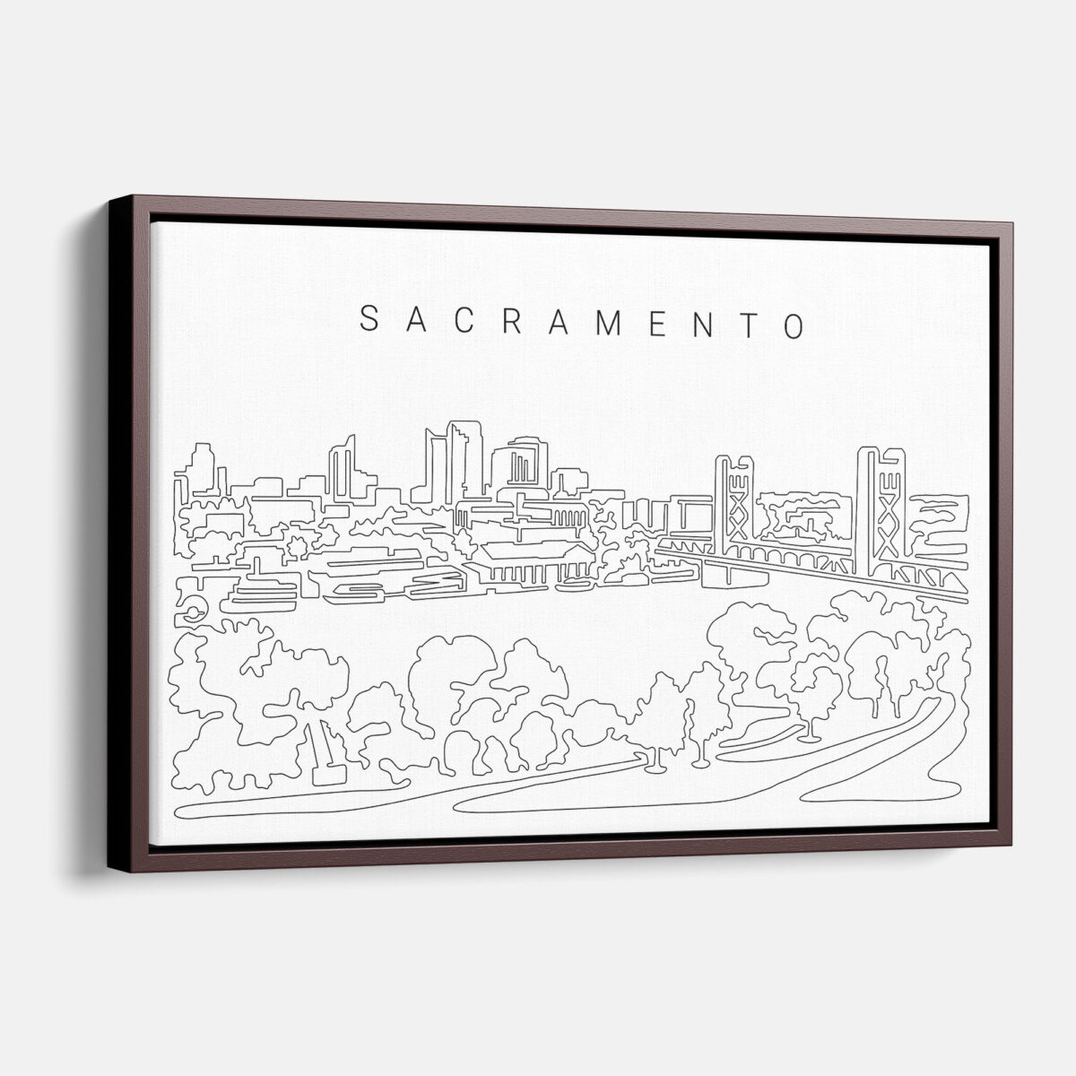 Framed Sacramento Canvas Print - Main - Light