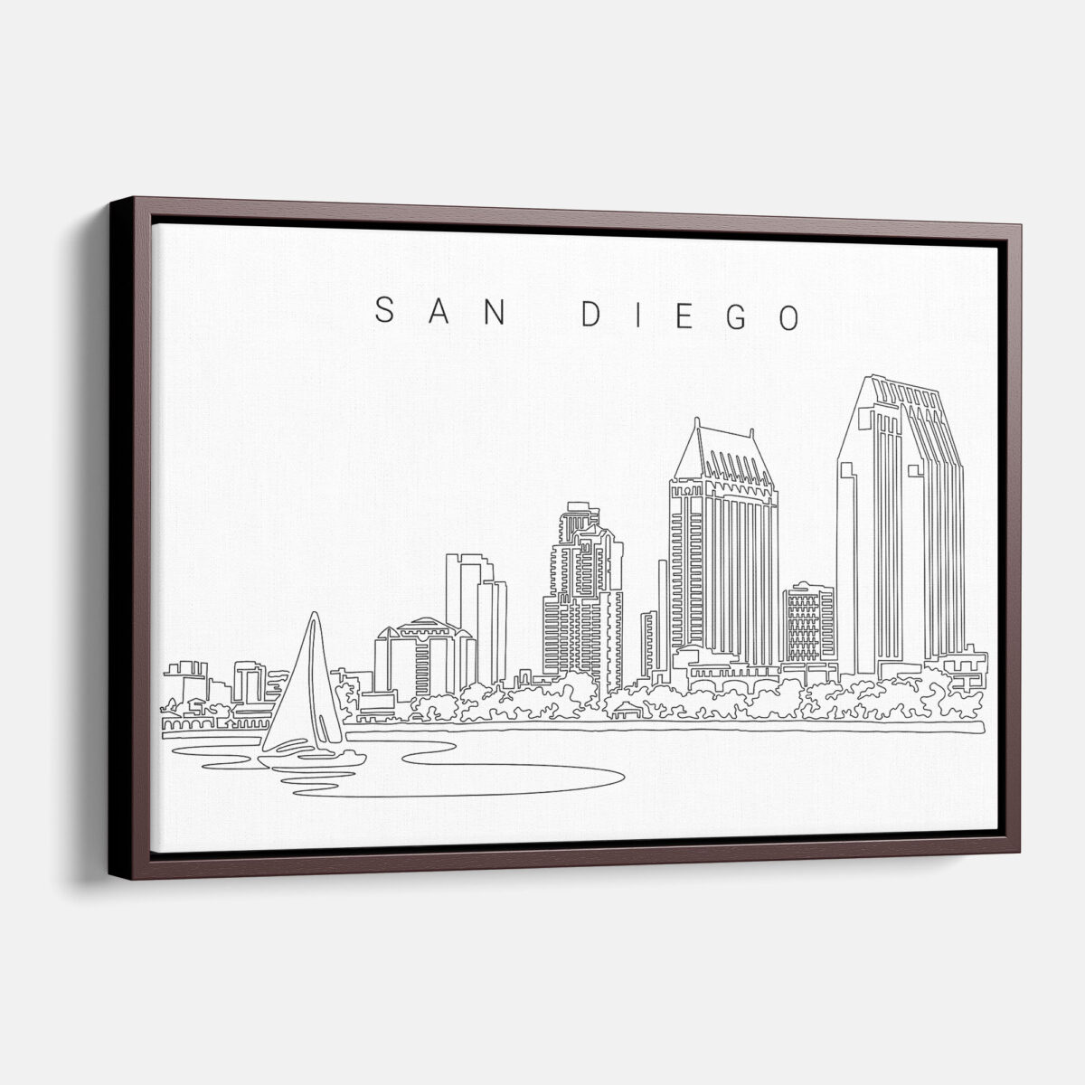 Framed San Diego Canvas Print - Main - Light