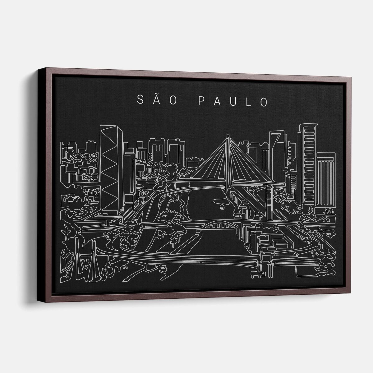 Framed Sao Paulo Canvas Print - Main - Dark