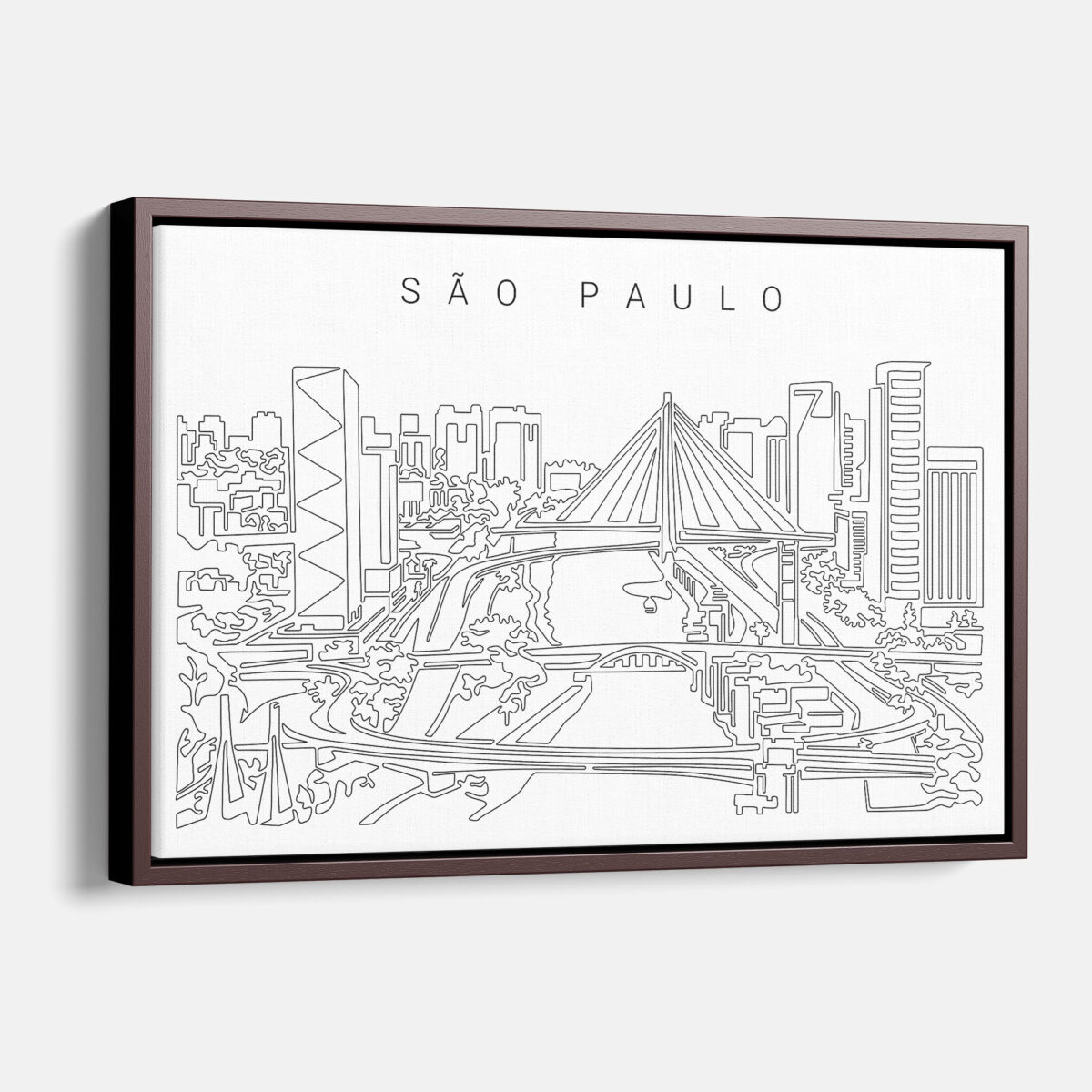 Framed Sao Paulo Canvas Print - Main - Light