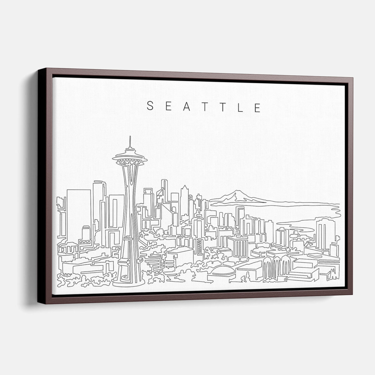Framed Seattle Canvas Print - Main - Light
