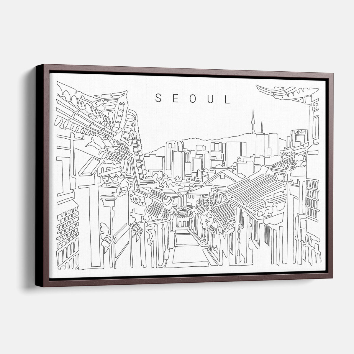 Framed Seoul Canvas Print - Main - Light