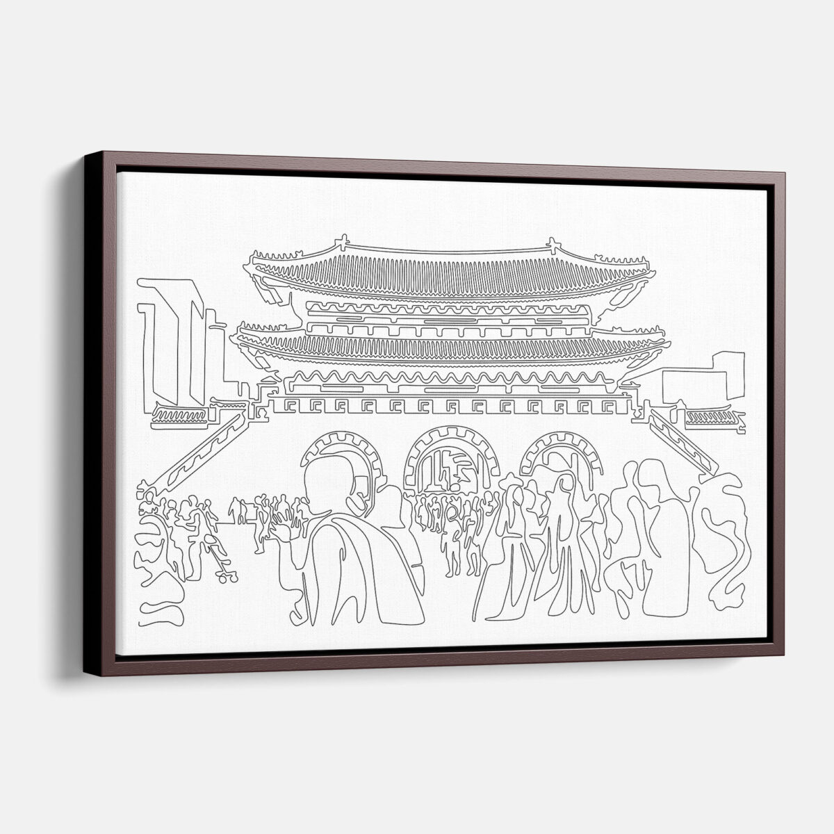 Framed Seoul Gate Canvas Print - Main - Light