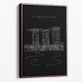 Framed Singapore Marina Bay Sands Canvas Print - Portrait - Main - Dark