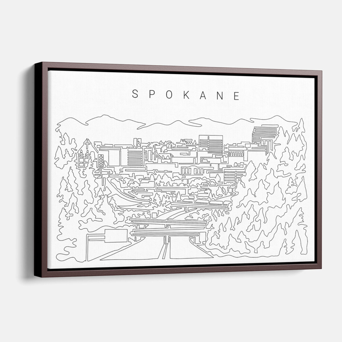 Framed Spokane Canvas Print - Main - Light
