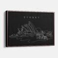 Framed Sydney Opera House Canvas Print - Main - Dark