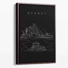 Framed Sydney Opera House Canvas Print - Portrait - Main - Dark