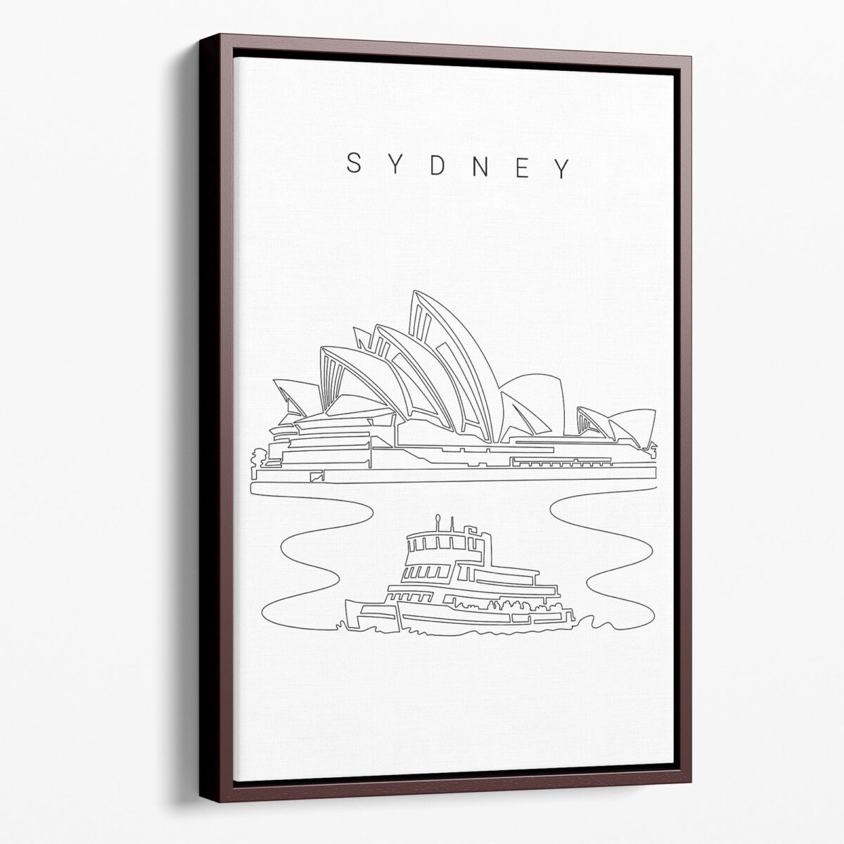 Framed Sydney Opera House Canvas Print - Portrait - Main - Light