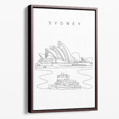 Framed Sydney Opera House Canvas Print - Portrait - Main - Light