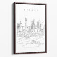 Framed Sydney Skyline Canvas Print - Portrait - Main - Light