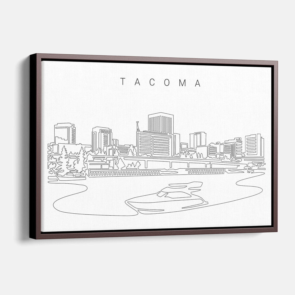 Framed Tacoma Canvas Print - Main - Light