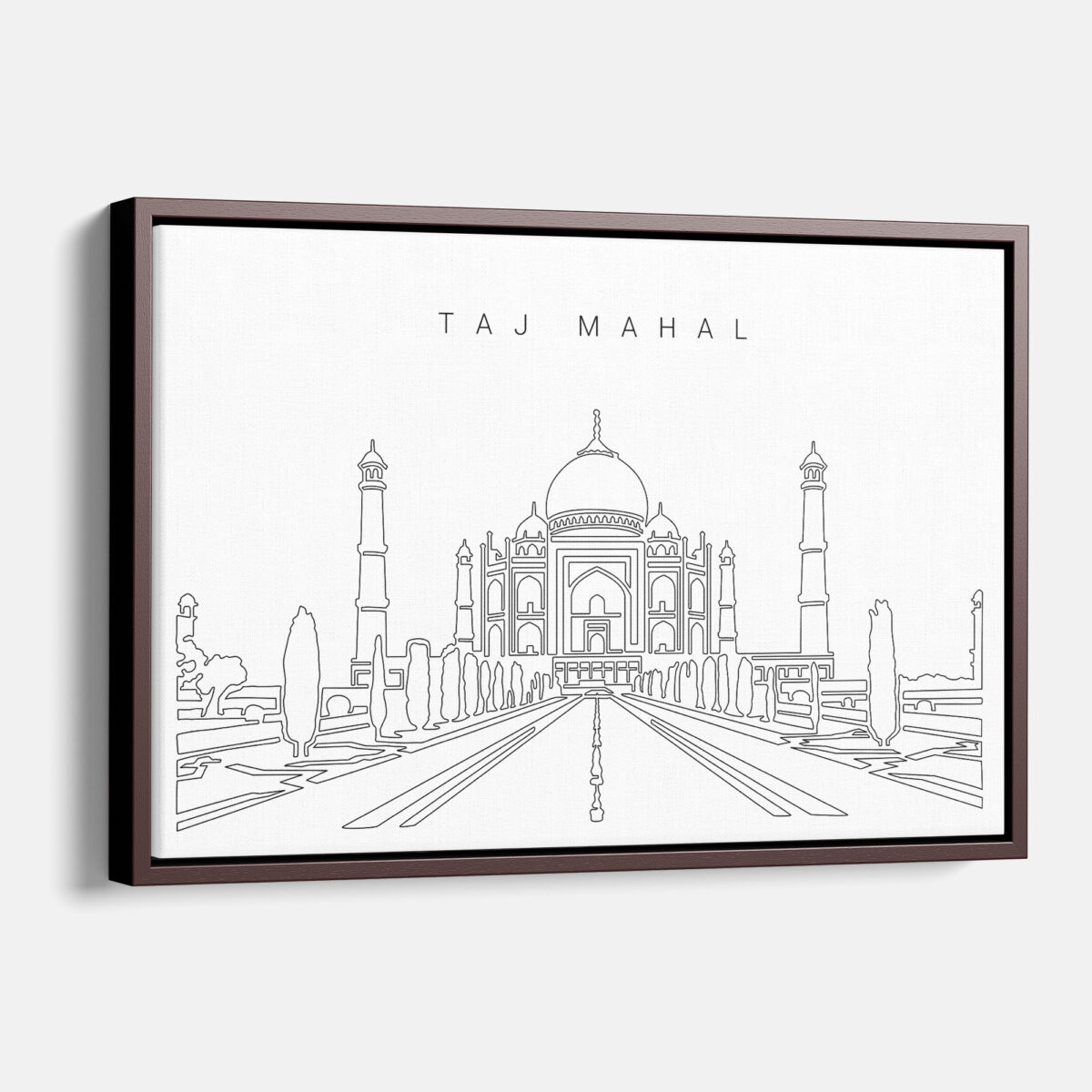 Framed Taj Mahal Canvas Print - Main - Light