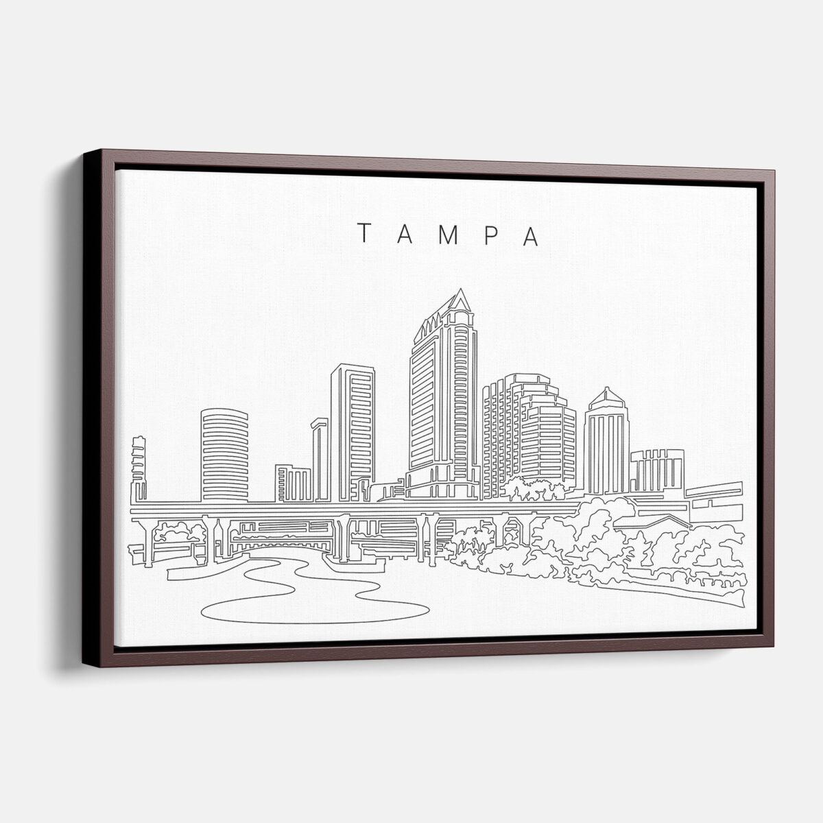 Framed Tampa Canvas Print - Main - Light