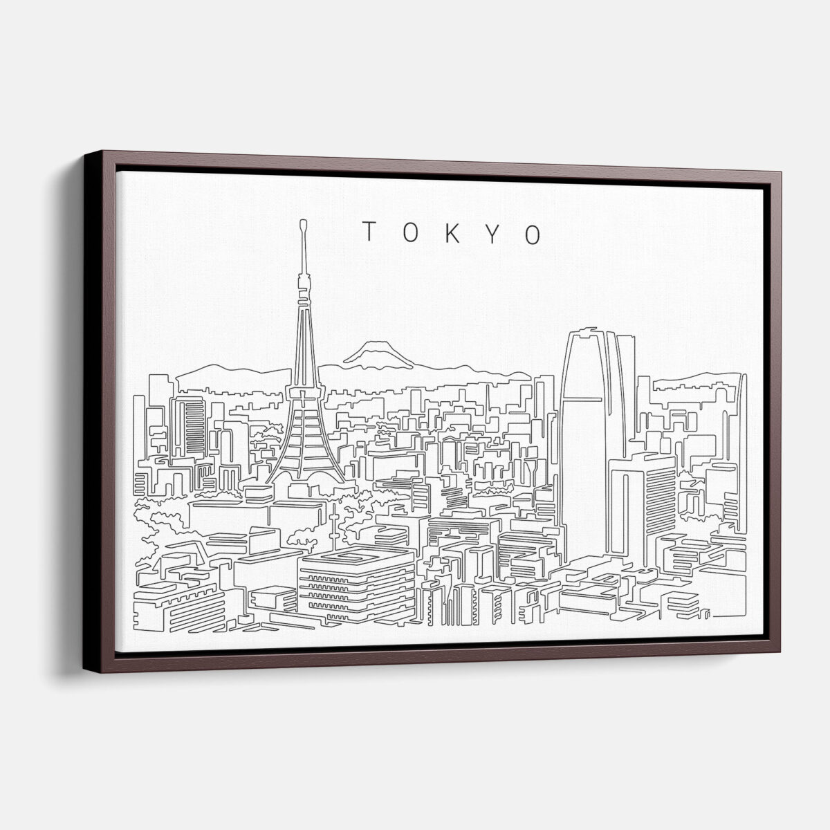 Framed Tokyo Skyline Canvas Print - Main - Light