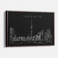 Framed Toronto Skyline Canvas Print - Main - Dark