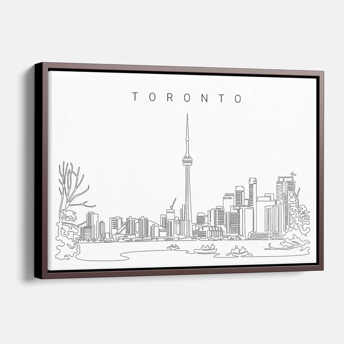 Framed Toronto Skyline Canvas Print - Main - Light