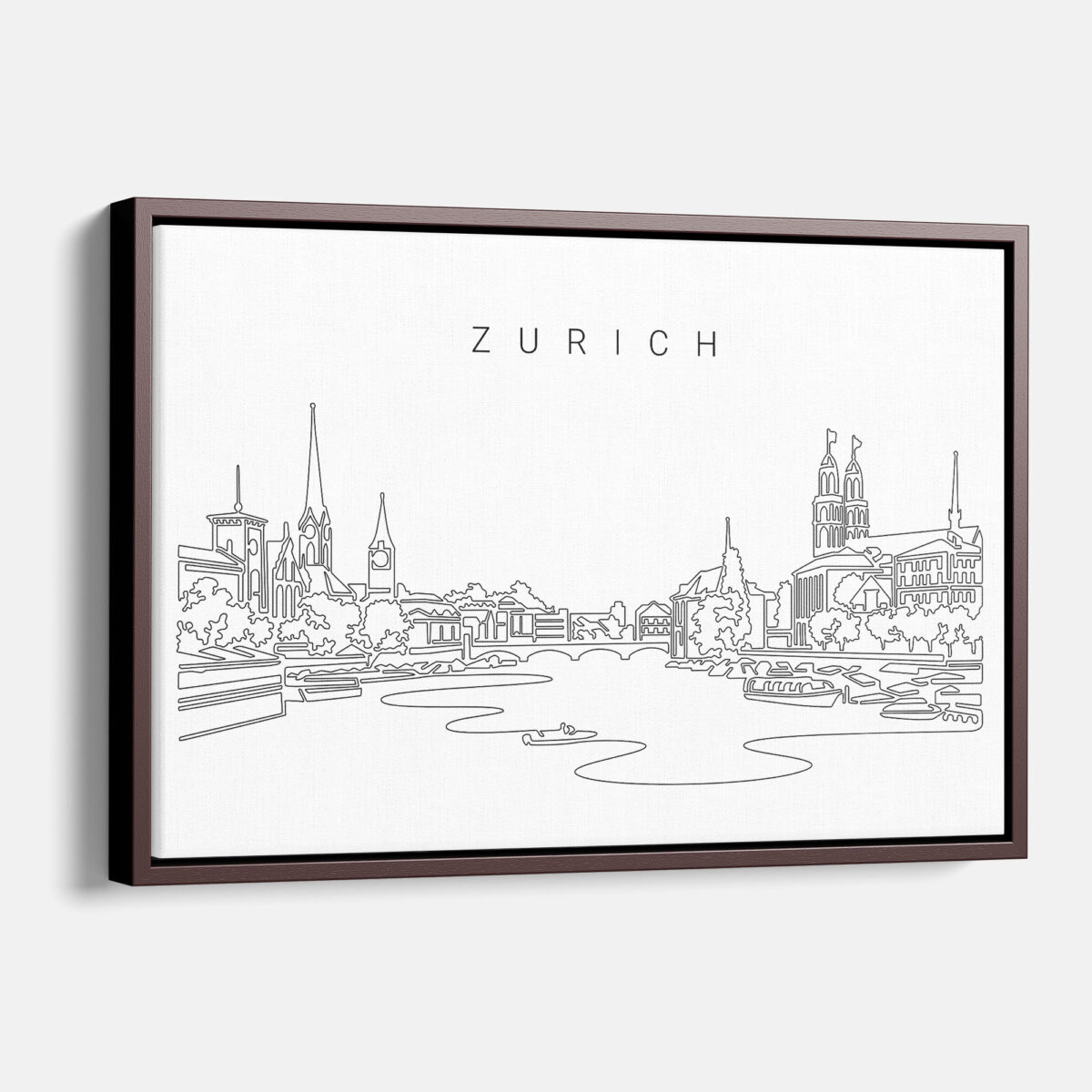 Framed Zurich Canvas Print - Main - Light