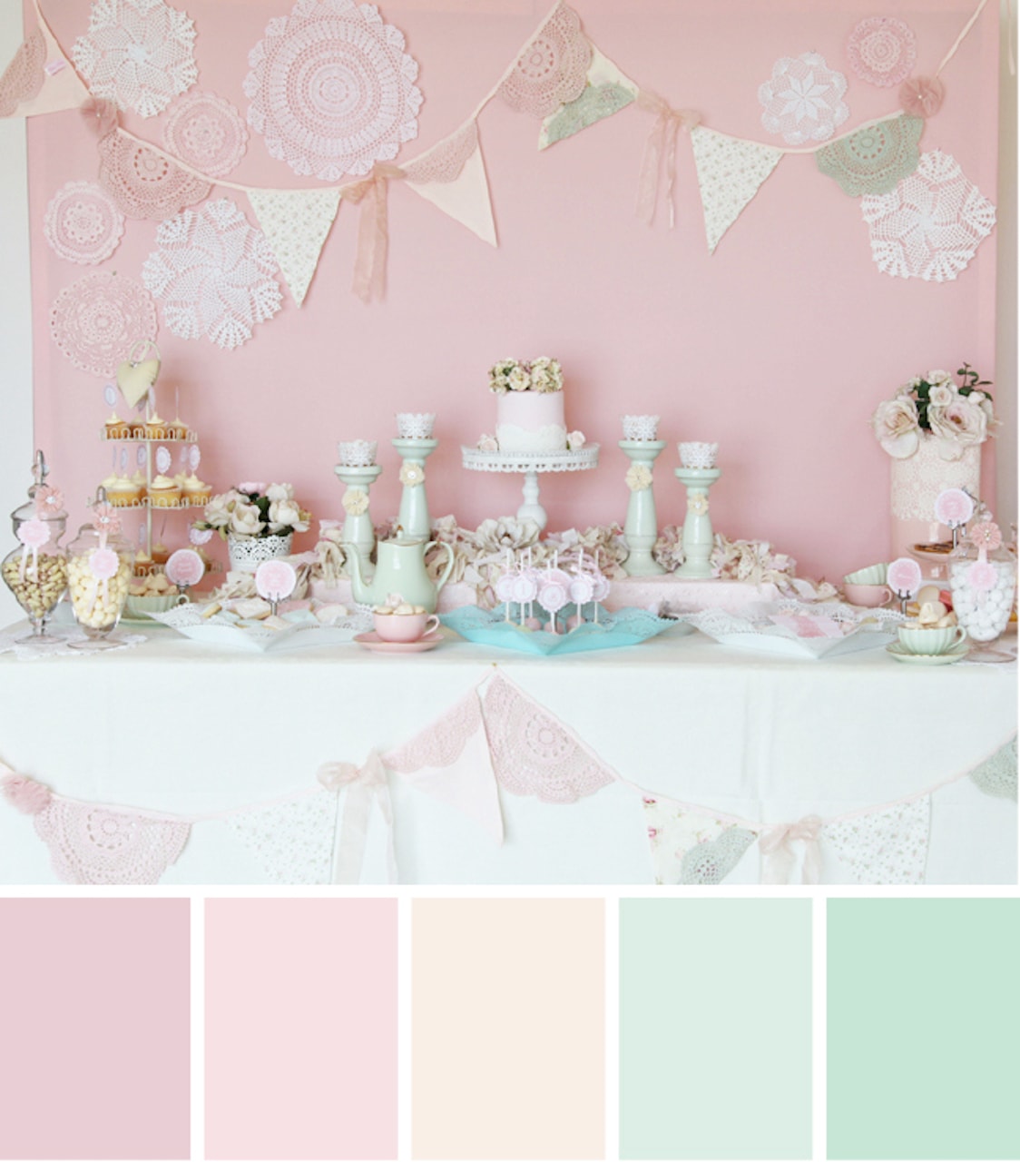 tea party table ideas tablescape pastel color palette